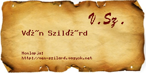 Vén Szilárd névjegykártya